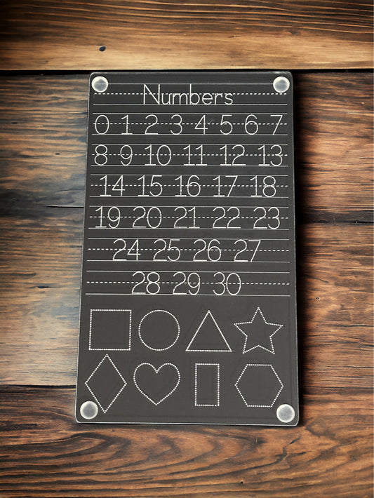 Montessori Numbers & Shapes Tracing Board